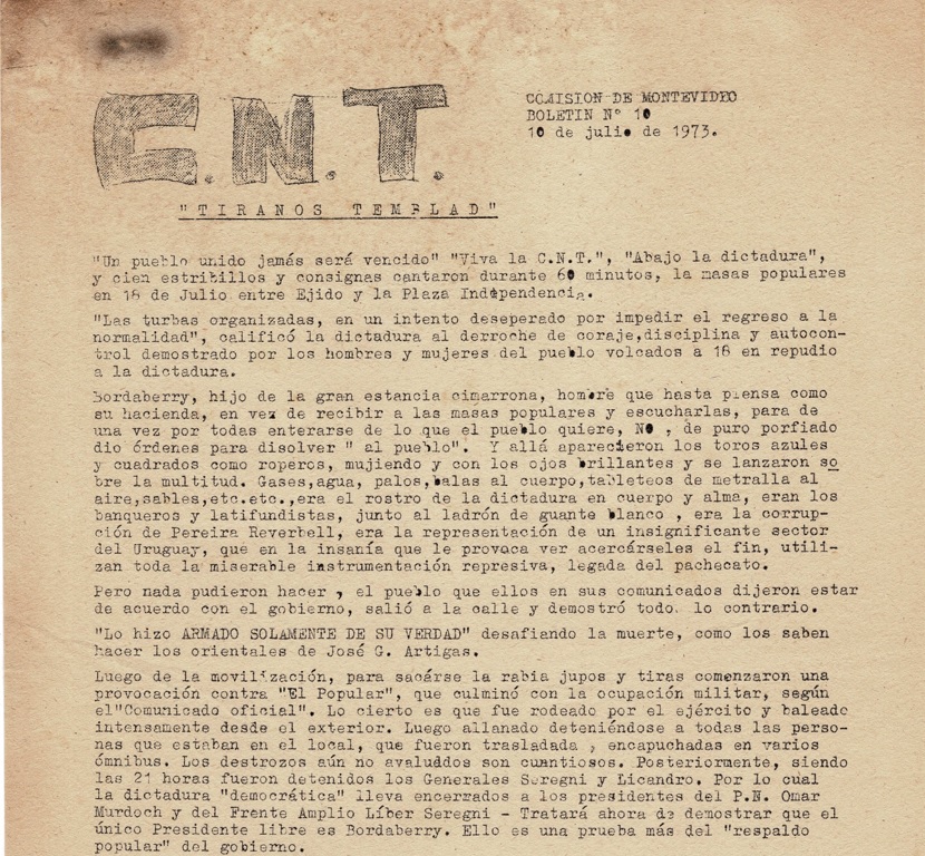 Boletín CNT - Colección Héctor Rodriguez - CDOC PIT - CNT