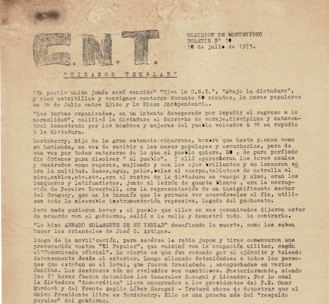 Boletín CNT - Colección Héctor Rodriguez - CDOC PIT - CNT